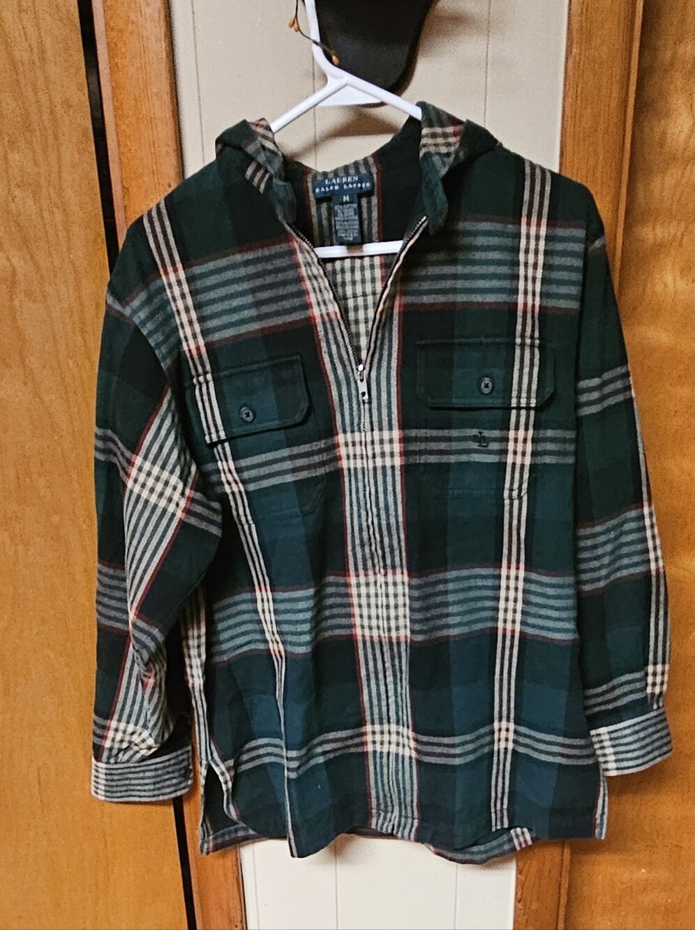 Ralph Lauren Green Plaid Zip-Front Shirt Jacket